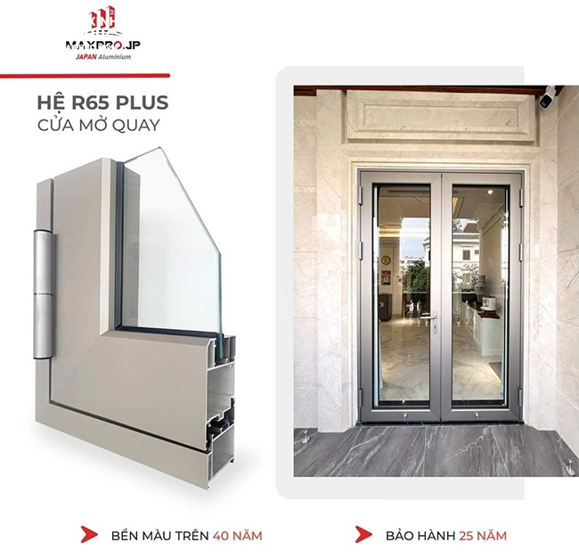 cua-di-mo-quay-nhom-maxpro-he-65 Cửa đi mở quay nhôm Maxpro hệ 65