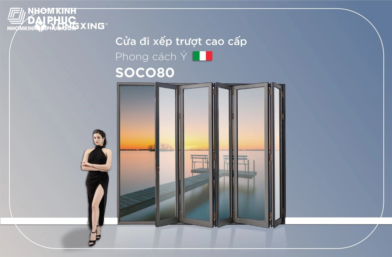 cua-nhom-soco-yongxing-80-he-xep-truot Cửa nhôm Yongxing Soco hệ 80 xếp trượt