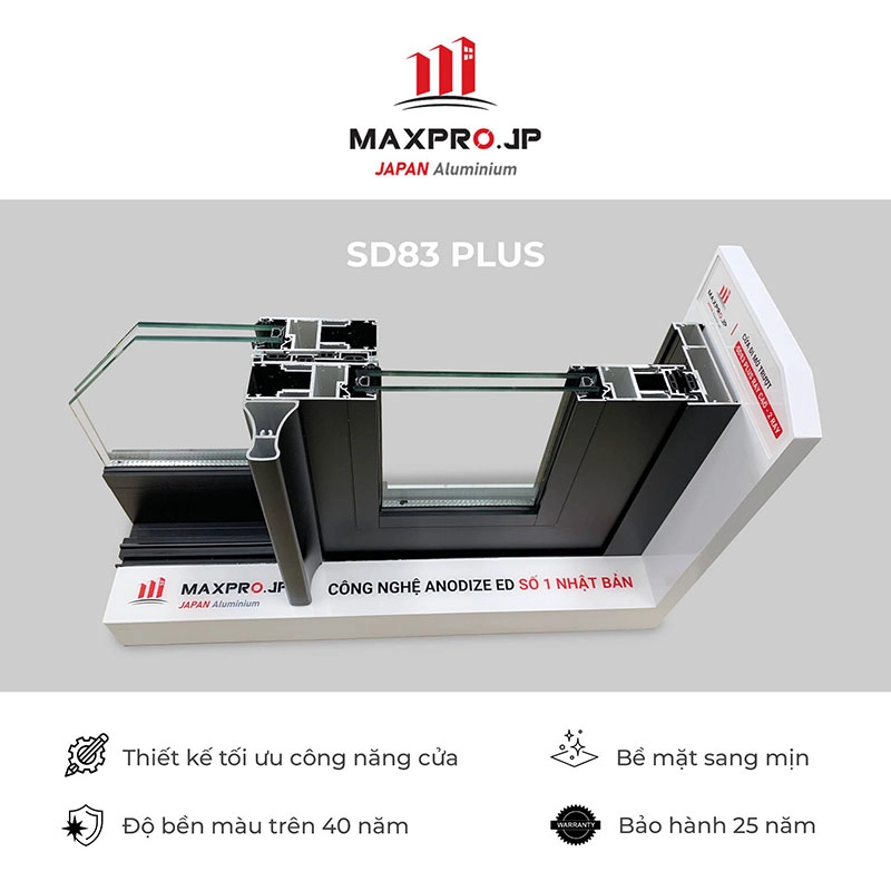 he-cua-lua-nhom-maxpro-he-83plus Cửa lùa nhôm Maxpro hệ 83 Plus
