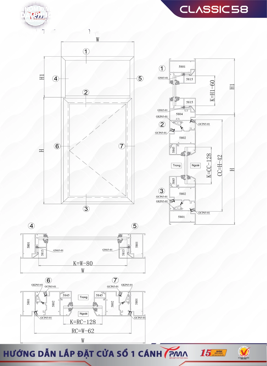 huong-dan-lap-dat-cua-so-1-canh Hướng dẫn lắp đặt cửa sổ mở quay 1 cánh nhôm PMA Classic 58