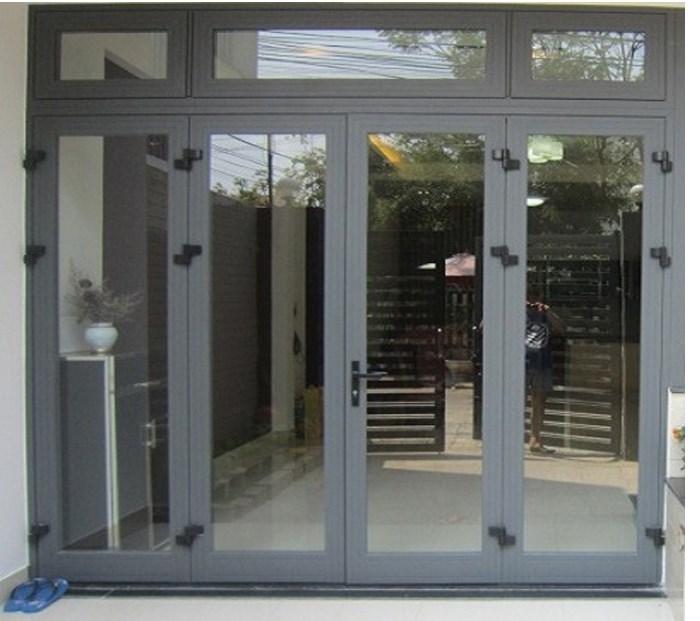 Mẫu cửa nhôm xingfa màu xám ghi
