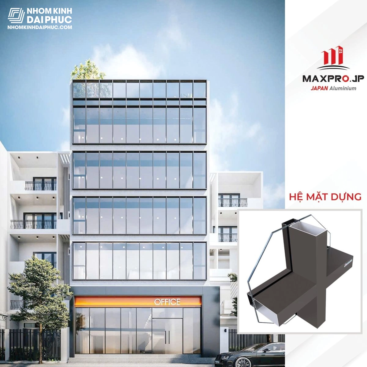 nhom-maxpro-he-mat-dung-van-phong Nhôm maxpro hệ mặt dựng cho tòa nhà văn phòng